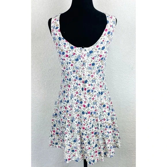(VTG) BYER TOO! CALIFORNIA • 90s Floral Front-Tie Sleeveless Mini Dress, XS/S - Picture 8 of 15